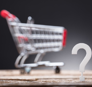 Shopping cart with question mark